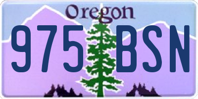OR license plate 975BSN
