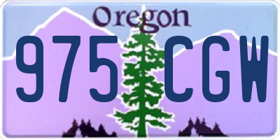 OR license plate 975CGW