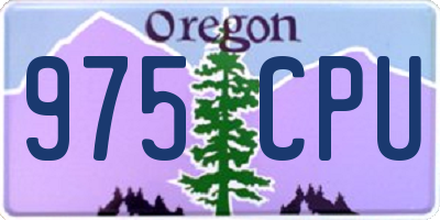 OR license plate 975CPU