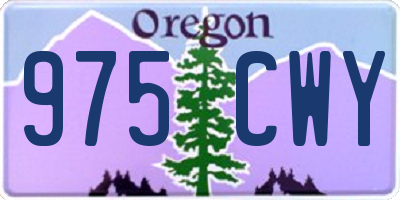 OR license plate 975CWY