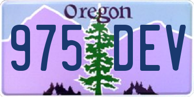 OR license plate 975DEV