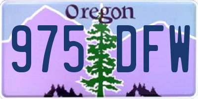 OR license plate 975DFW