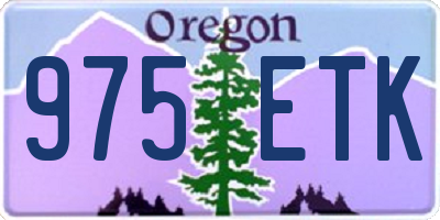 OR license plate 975ETK