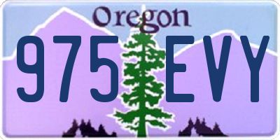 OR license plate 975EVY