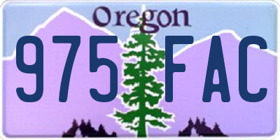 OR license plate 975FAC