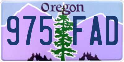 OR license plate 975FAD