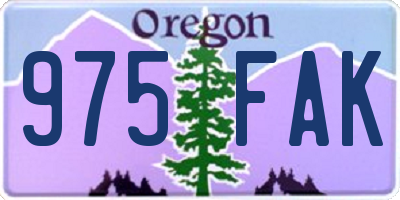 OR license plate 975FAK