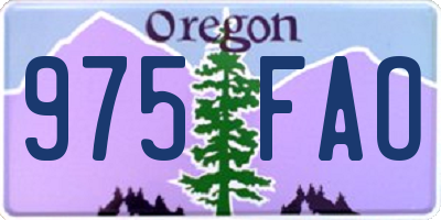 OR license plate 975FAO