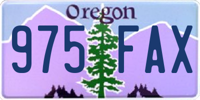 OR license plate 975FAX