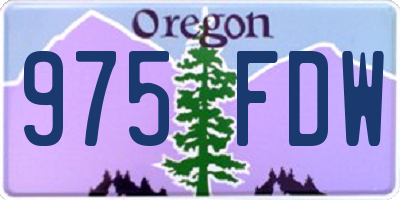OR license plate 975FDW