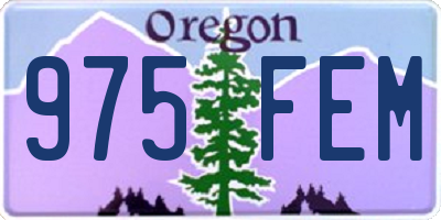 OR license plate 975FEM