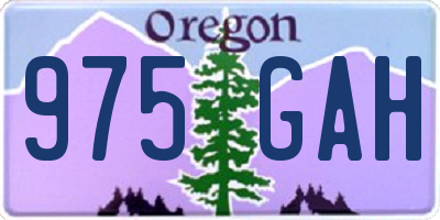 OR license plate 975GAH