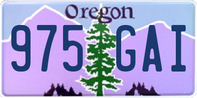 OR license plate 975GAI