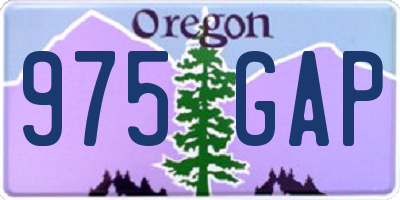 OR license plate 975GAP