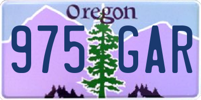 OR license plate 975GAR
