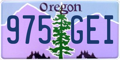 OR license plate 975GEI