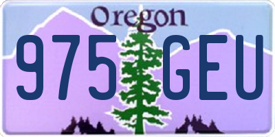 OR license plate 975GEU