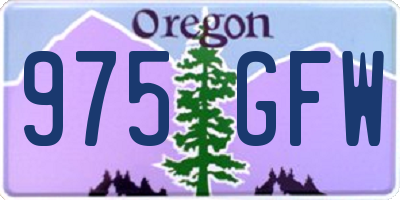 OR license plate 975GFW