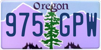 OR license plate 975GPW