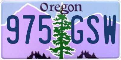 OR license plate 975GSW