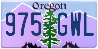 OR license plate 975GWL