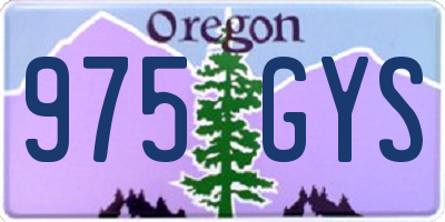OR license plate 975GYS