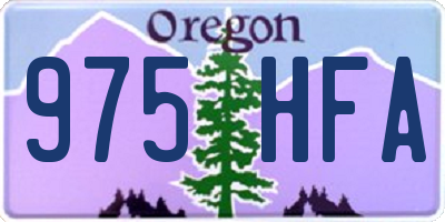 OR license plate 975HFA