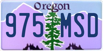 OR license plate 975MSD