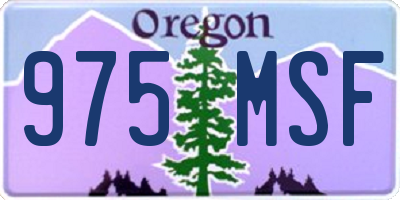 OR license plate 975MSF