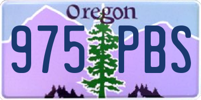 OR license plate 975PBS
