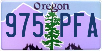 OR license plate 975PFA