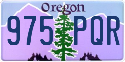 OR license plate 975PQR