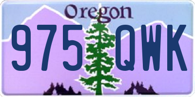 OR license plate 975QWK