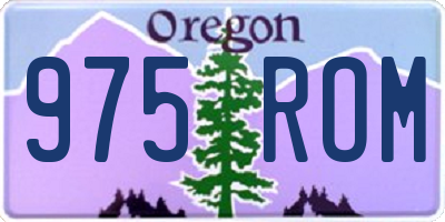 OR license plate 975ROM