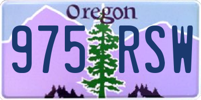 OR license plate 975RSW