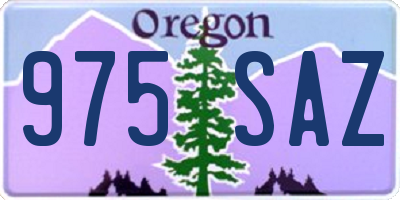 OR license plate 975SAZ