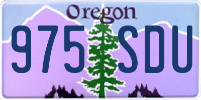 OR license plate 975SDU