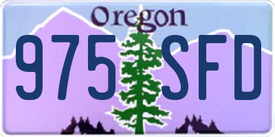 OR license plate 975SFD