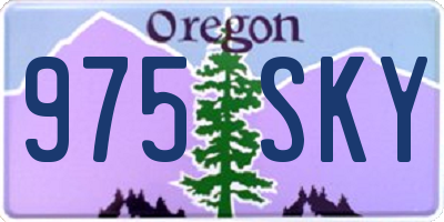 OR license plate 975SKY