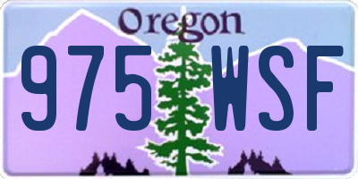 OR license plate 975WSF