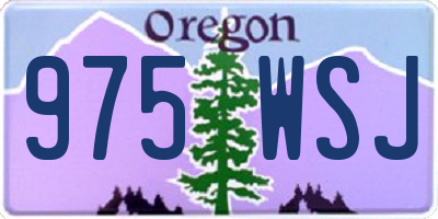 OR license plate 975WSJ