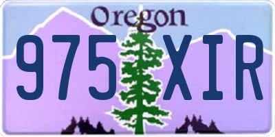 OR license plate 975XIR