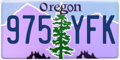 OR license plate 975YFK