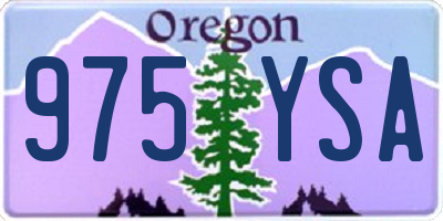 OR license plate 975YSA