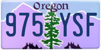 OR license plate 975YSF