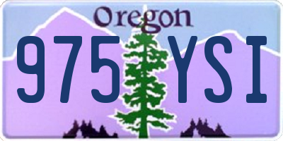 OR license plate 975YSI