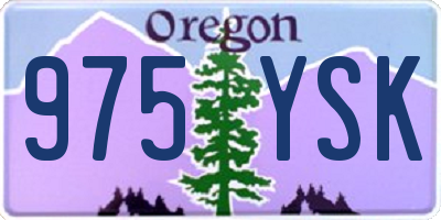 OR license plate 975YSK