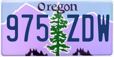 OR license plate 975ZDW