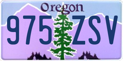 OR license plate 975ZSV