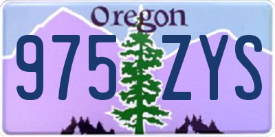 OR license plate 975ZYS
